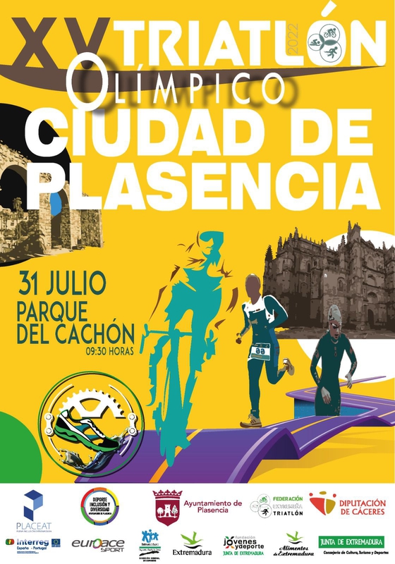  El Parque del Cachón acogerá el XV Triatlón Olímpico Ciudad de Plasencia el 31 de julio
