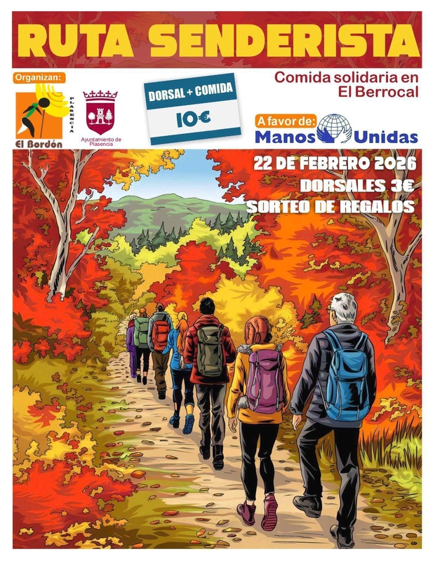 La Ruta Senderista Solidaria a favor de Manos Unidas celebrará su vigésima edición el próximo 22 de febrero