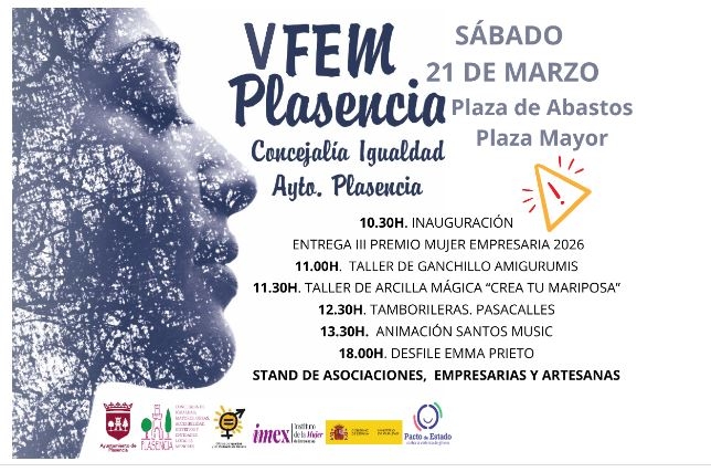 Plasencia celebra este sábado la V FEM con 34 expositoras entre la Plaza de Abastos y la Plaza Mayor