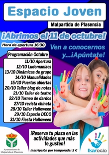 Hoy comienzan las actividades en el Espacio Joven de Malpartida de Plasencia que cumple su séptimo aniversario