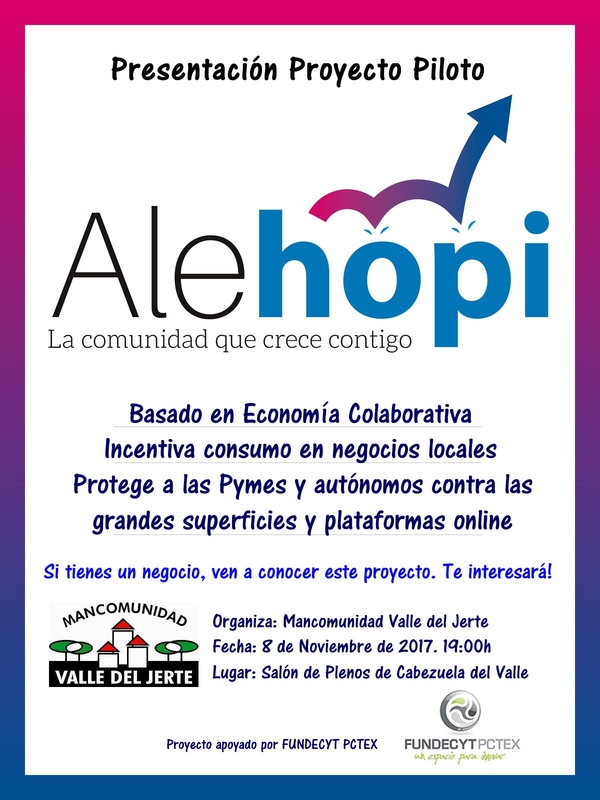 Organizan una charla sobre economía colaborativa en Cabezuela