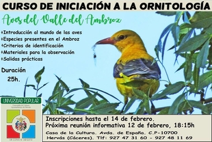 La Universidad Popular de Hervás organiza un curso de iniciación a la ornitología