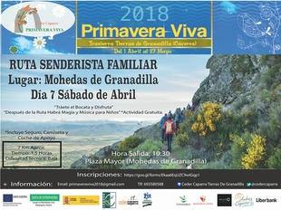 La Primavera Viva celebra este sábado una ruta senderista familiar en Mohedas de Granadilla