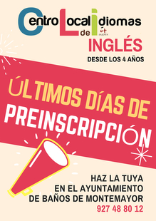 Últimos días para inscribirse a las clases de inglés del Centro Local de Idiomas de Baños de Montemayor