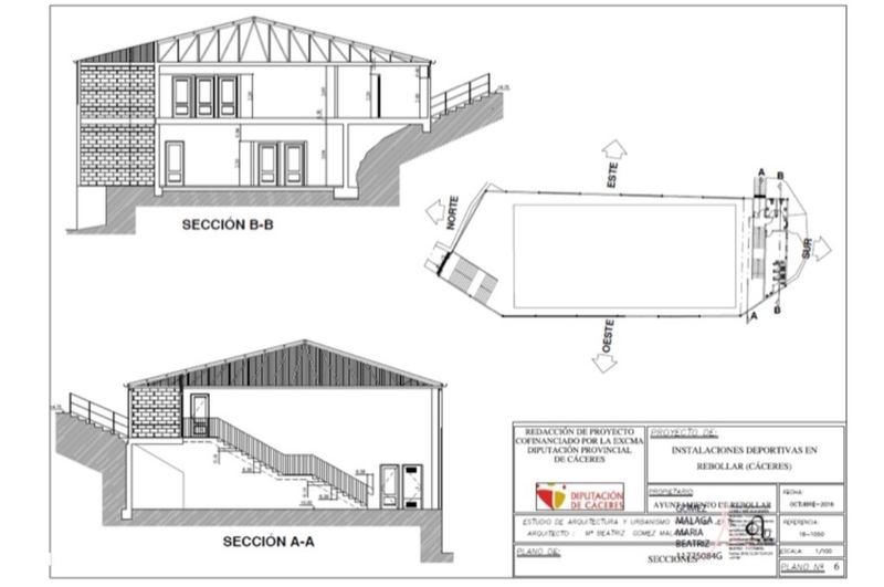 Continúan las obras en el polideportivo de Rebollar