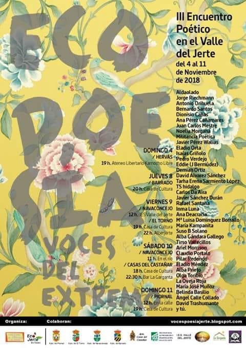El III encuentro poético del Valle del Jerte tendrá lugar la primera semana de Noviembre