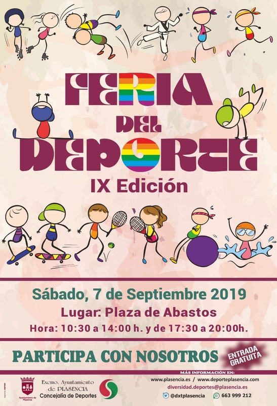 El día 7 de Septiembre se  celebra la IX Edicicón de la Feria del Deporte en la Plaza de Abastos