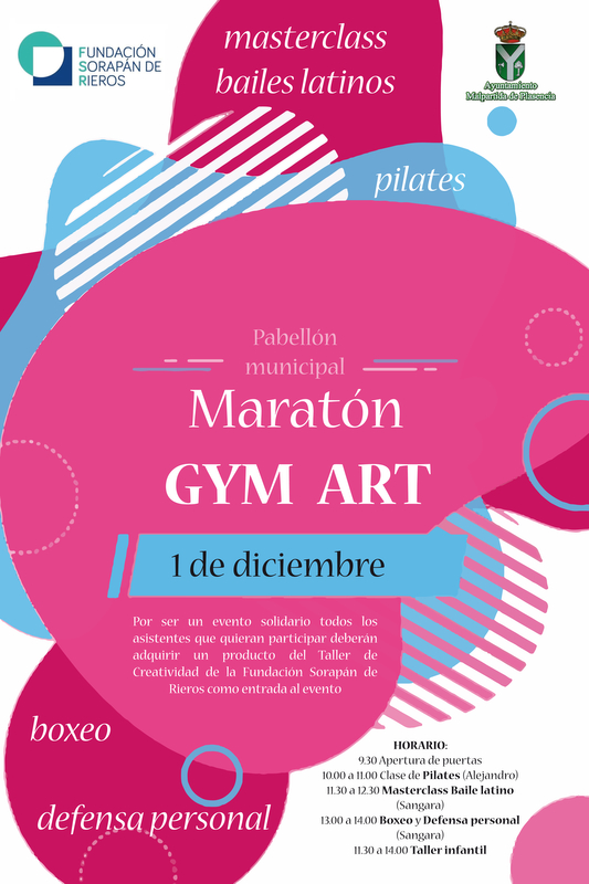 MARATÓN GYM ART a beneficio del Taller de Creatividad de la Fundación Sorapán de Rieros