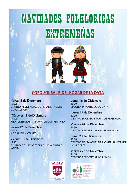 Las Navidades Folklóricas Extremeñas darán vida a los mayores de Plasencia