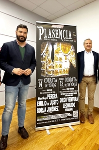 Prerera, Emilio de Justa, Borja Jiménez, diego Ventura y Leonardo Hernández en la Feria de Plasencia 2025