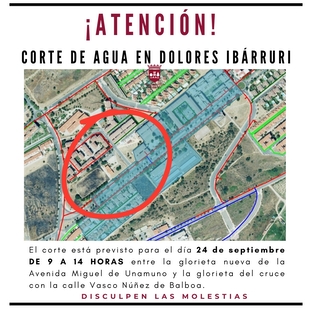 La UTE de Agua realizará una reparación que afectará al suministro en la Avenida Dolores Ibárruri