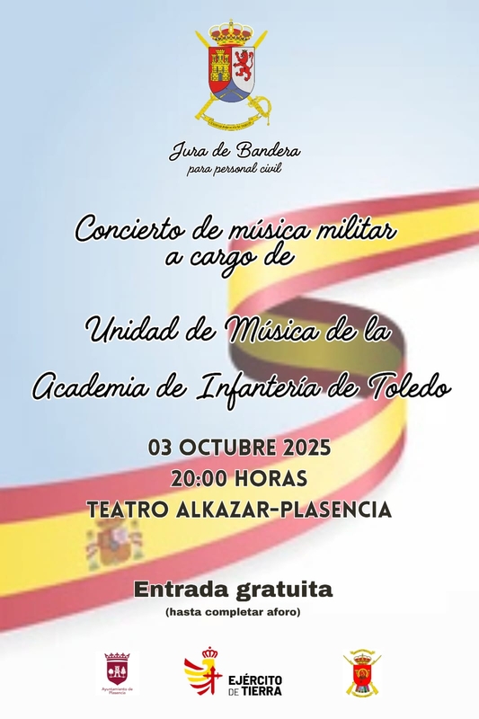 La Unidad de Música de la Academia de Infantería de Toledo ofrece un concierto en el Teatro Alkázar como antesala a la Jura de Bandera
