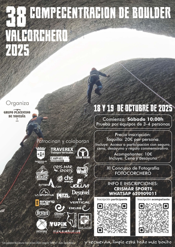Valcorchero acoge la 38ª “Compecentración” de Boulder, una cita que une deporte, naturaleza y convivencia