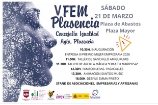 Plasencia celebra este sábado la V FEM con 34 expositoras entre la Plaza de Abastos y la Plaza Mayor